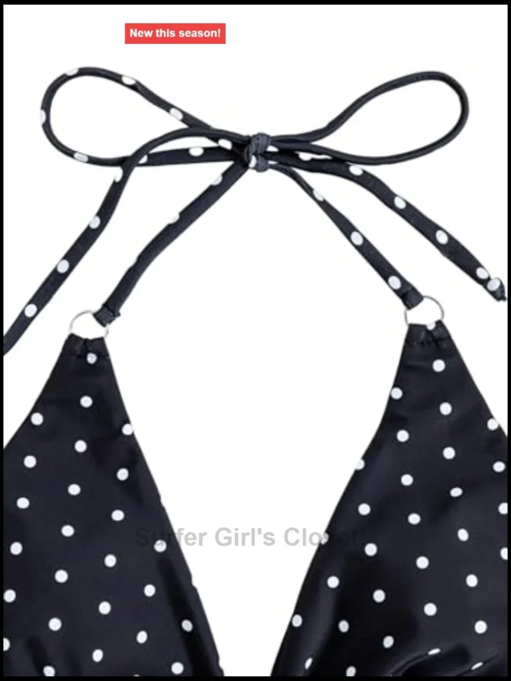 2 Piece Polka Dots Halter String Bikini Set High Cut Bathing Suit